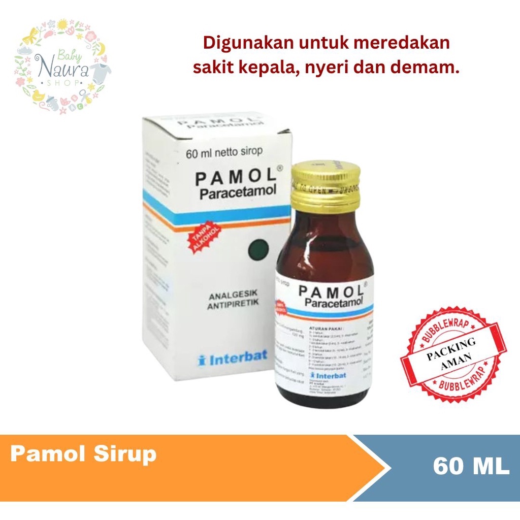 Pamol syp 60ml paracetamol Obat Demam Sakit Gigi Anak