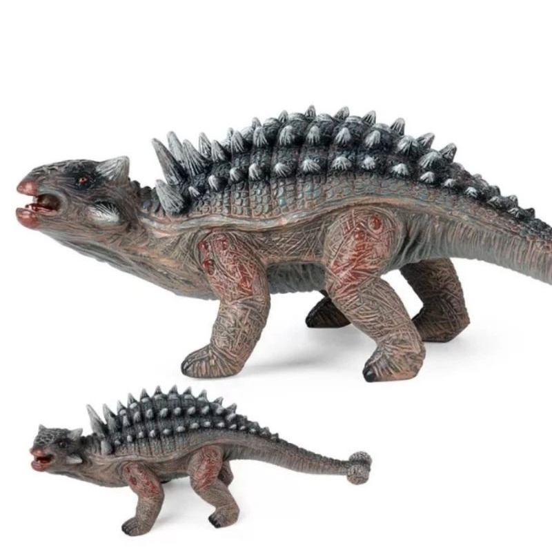 Figure dinosaurus Ankylosaurus hard rubber panjang 22cm