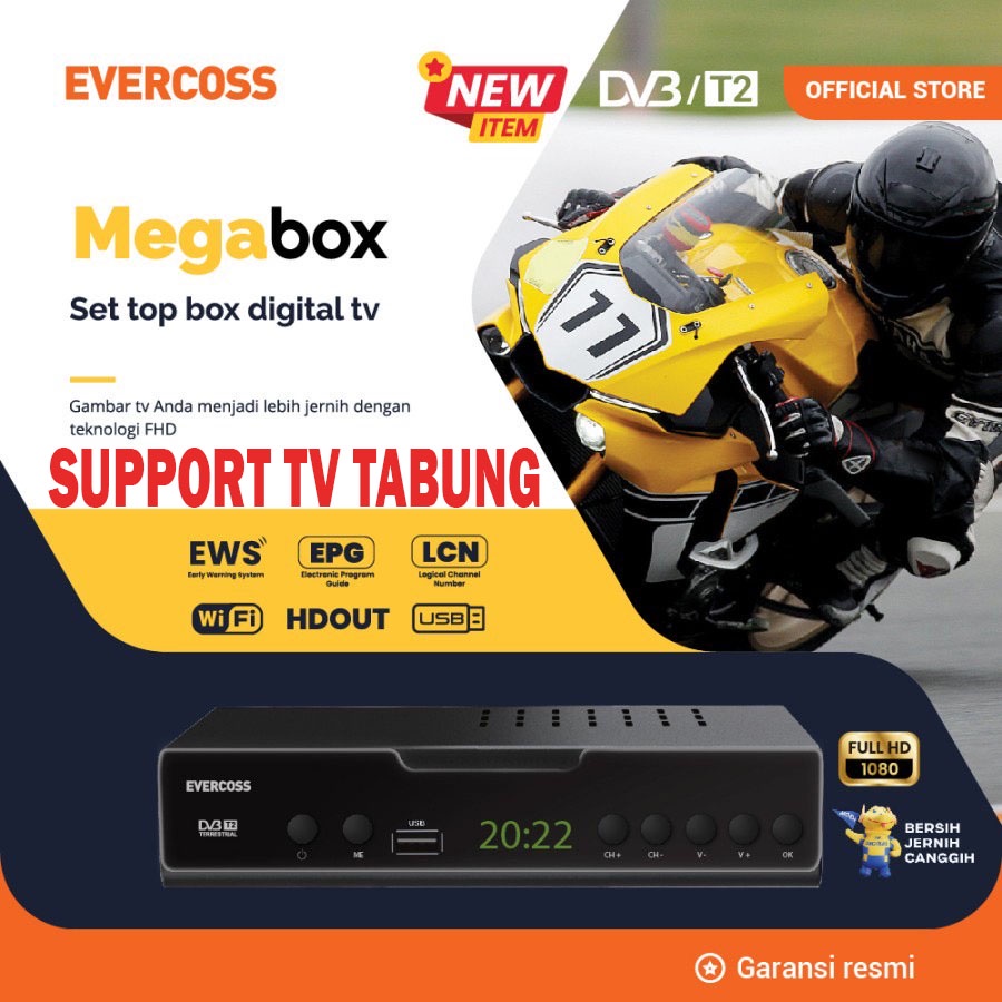 Doritoki x Evercoss READY STOK TANPA PO STB Set Top Box Max Digital TV Receiver Full HD Garansi Resmi