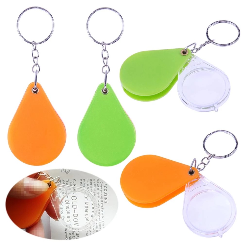 Untuk Gantungan Kunci Mobil, Tas Kreatif Handheld Alat Pembesar Gantungan Kunci Dekorasi Liontin Pria Gantungan Kunci Aksesoris Plastik Portabel Lipat 10X Magnifier Keychain Wanita