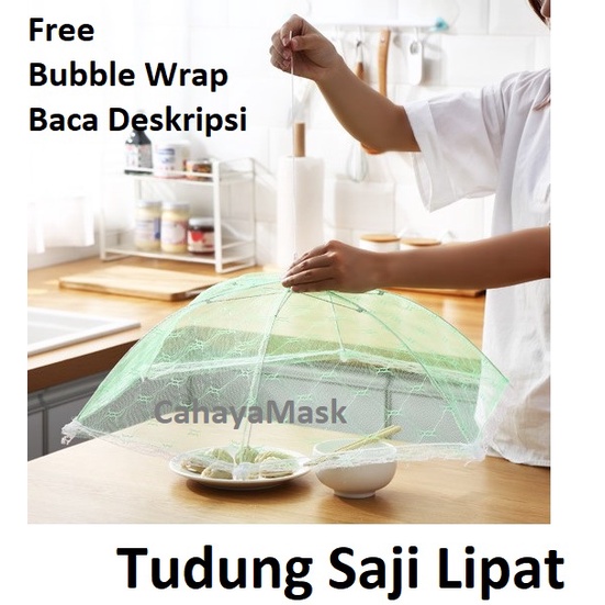 Tudung Saji Lipat TRANSPARAN Penutup Makanan