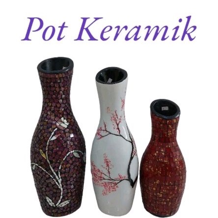 Pot Bunga Keramik Motif besar, Vas bunga keramik