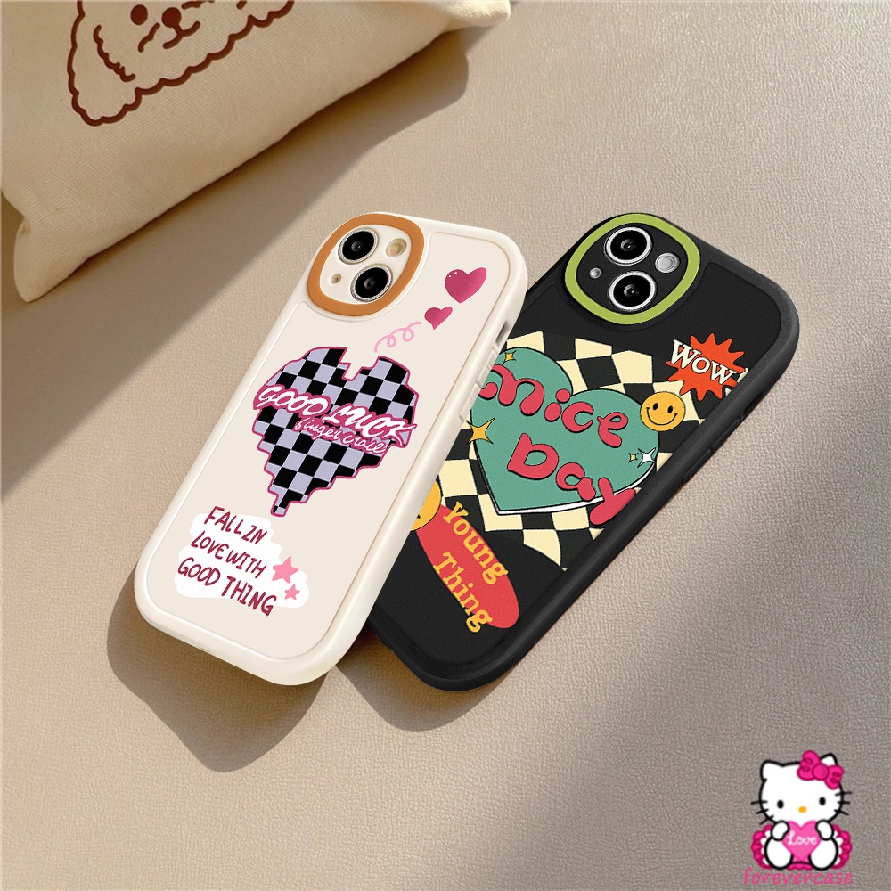 Ins Case Samsung A04 A22 A03s A04s A52S A52 A12 A71 Lucu A23 A13 A32 A03s A72 M23 A20 Smile Kartun A51 A71 Cinta Hati A20S A10S A30S A50 A11 A31 A21S Papan Catur Tpu Soft Cover