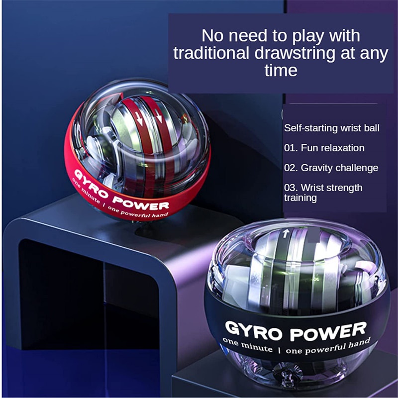 WristBall Bola Latihan Otot Tangan Led Alat Latihan Tangan Wrist Ball Gyro Spinner Exercise 32Kg