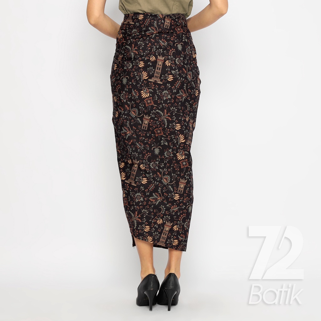 ROK LILIT BATIK Skirt Kebaya Instan Modern Wanita Motif Jam Gadang Warna Hitam 723132 Cap 72 - Rok Batik Lilit Bawahan Skirt Kamen Kebaya Songket Batik Panjang Plisket Span Instan Jadi Bali Lembaran Premium Modern Untuk Wanita Kondangan