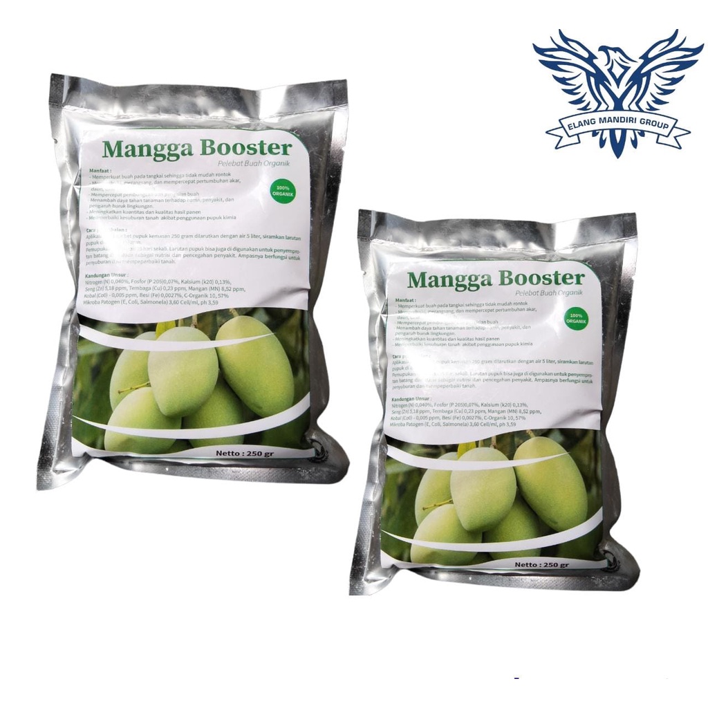 Repack Booster Mangga 250gr Pupuk Organik Pelebat Pemanis Buah Mangga ,Pupuk Perangsang Mangga Cepat Berbuah Lebat 250 gram