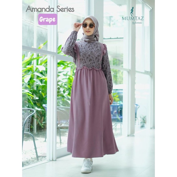 Amanda series dreas itycrepe premium original mumtaz / dress shakilla premium original mumtaz / set 