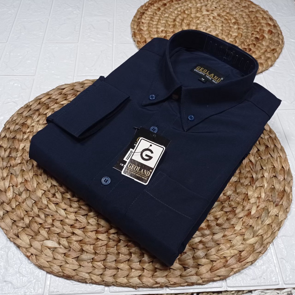 VOVAY kemeja polos pria lengan panjang / baju kemeja putih polos lengan panjang pria