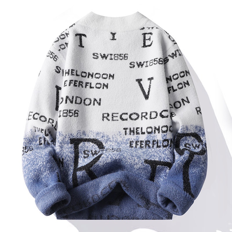 Pakaian Rajut Pria Sweater Leher Bulat Pria    Bottoming Pria Kasual Bisnis Slim Suit Lengan Panjang