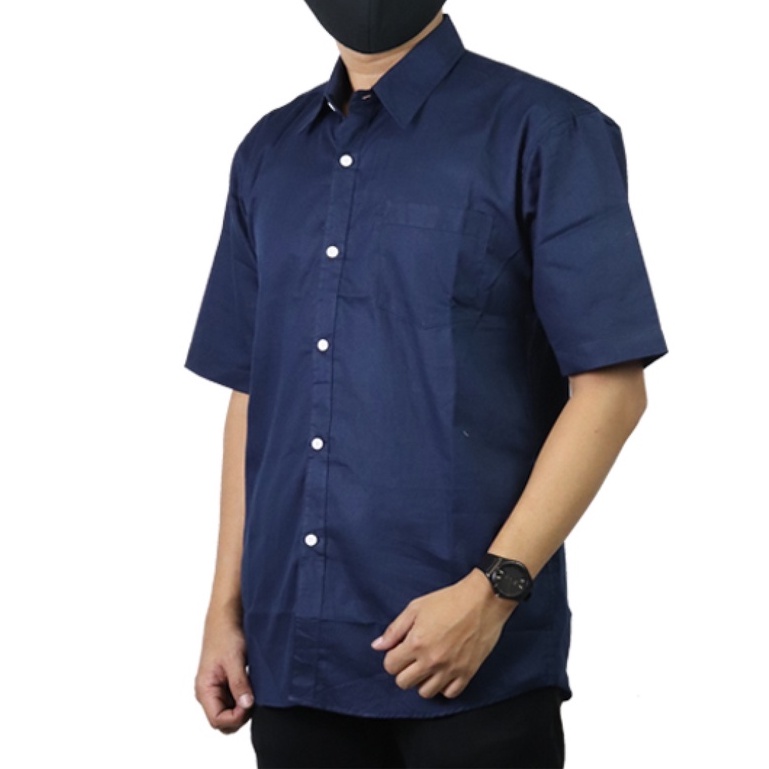 Barazha Kemeja Pria Pendek Navy