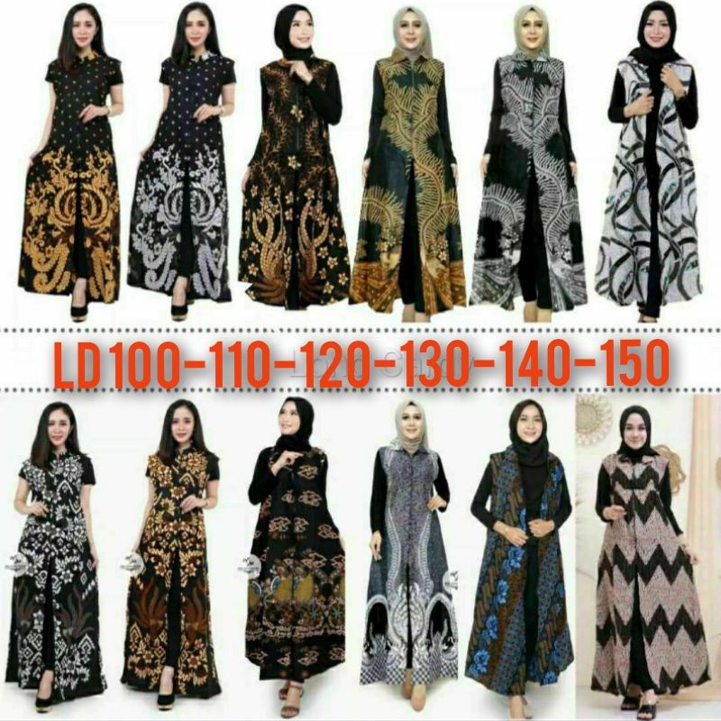 Outer Batik Size L - 5L Big Size Super JUMBO Ld 150 cm Motif Terbaru Long Cardigan Batik Outer Motif