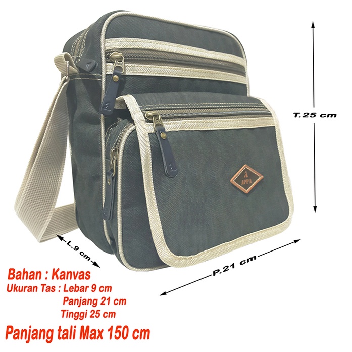 Tas Slempang Bahu AP348 shoulder bag Gaul Kanvas Vintage Classic Pria Wanita