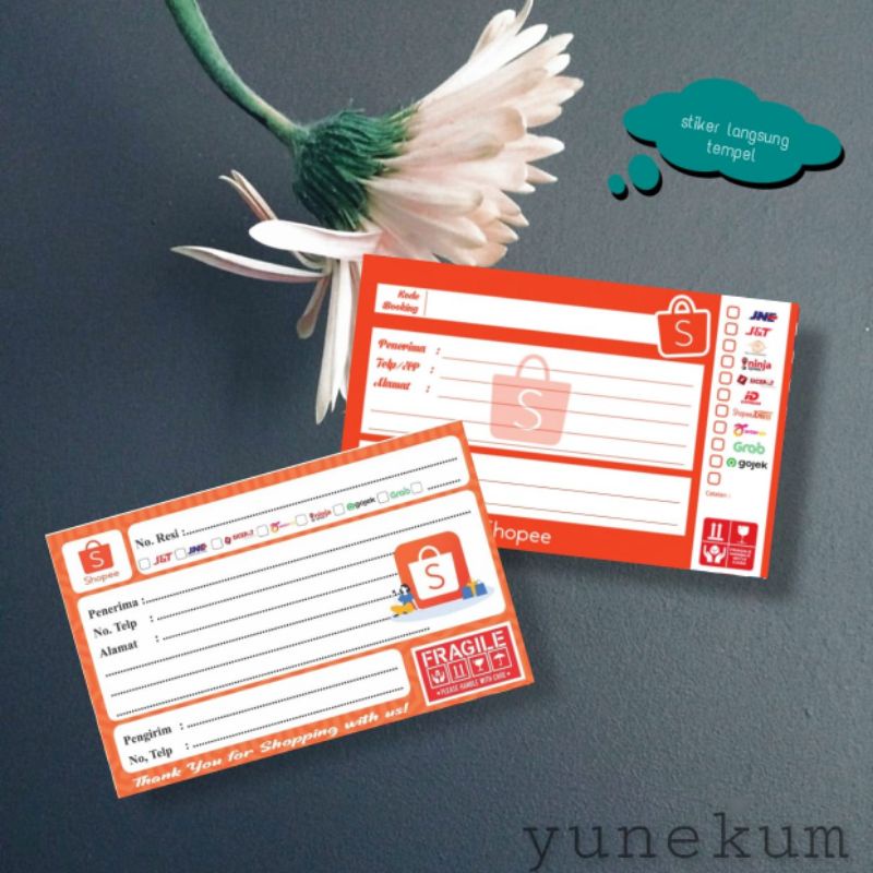 

(50pcs)STIKER PENGIRIMAN ONLINE SHOP SHOPEE ALAMAT