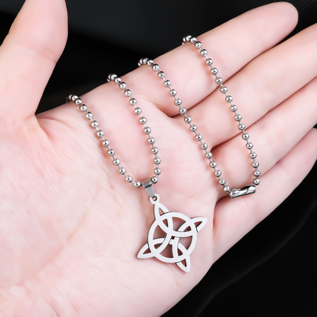 Kalung Geometri Simpul Seltik Penyihir Stainless Steel Witchcraft Pria Wanita Wicca Kalung Perhiasan Penyihir