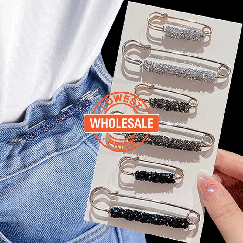 [Harga Grosir] 1set Sweater Cardigan Klip Rantai Mutiara Bros Perhiasan Kerah Gesper Tetap Pakaian Tak Terlihat Bros Fashion Kristal Bros Pinggang Gesper Anti-Cahaya Gesper