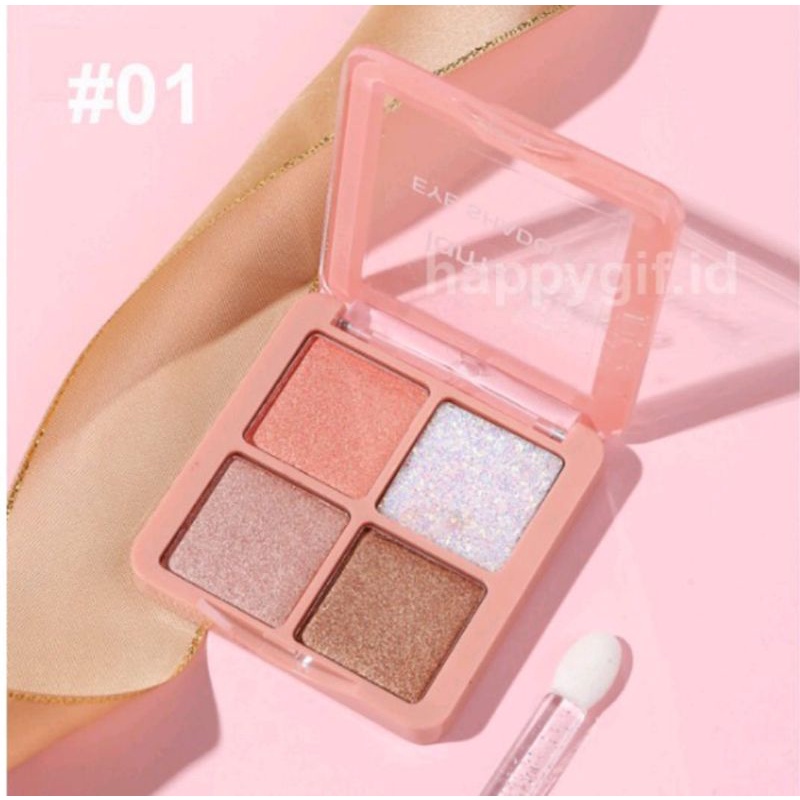 LAMEILA Eyeshadow 4 warna (New) Kombinasi Glitter City Tahan Lama LA006