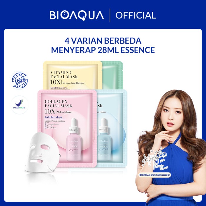 BIOAQUA Sheet mask 10X The Effect masker wajah Whitening / Anti-Aging / Repair / Moisturizing Facial Mask 28ml