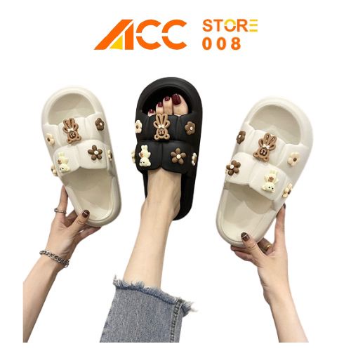 Sandal Slop High Quality EF31 / Sendal Jelly Wanita Motif Teddy Bear EF31 Soft Slipper Anti Slip Elastic ACC