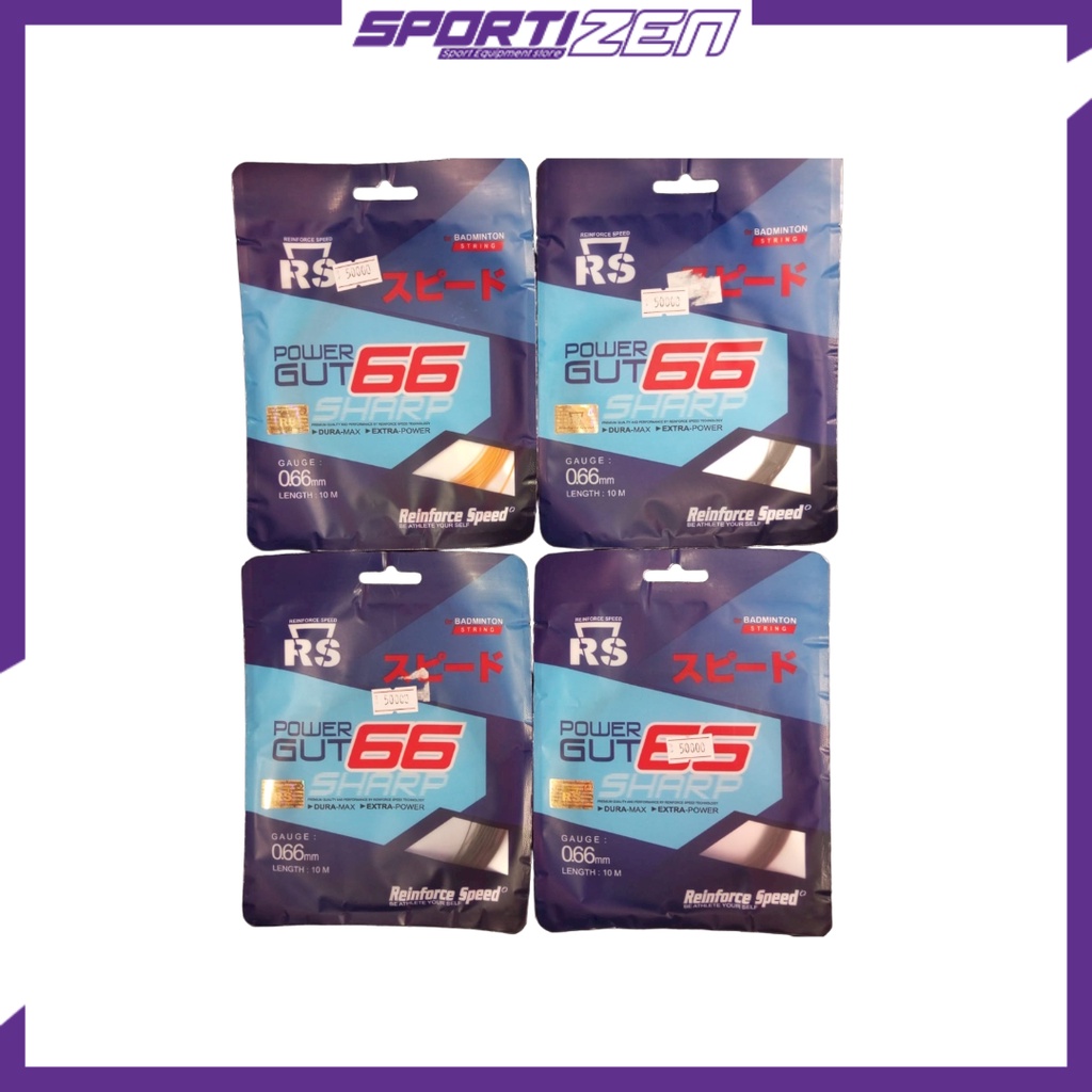 SENAR RAKET BADMINTON BULUTANGKIS RS POWER GUT SHARP 66 ORIGINAL