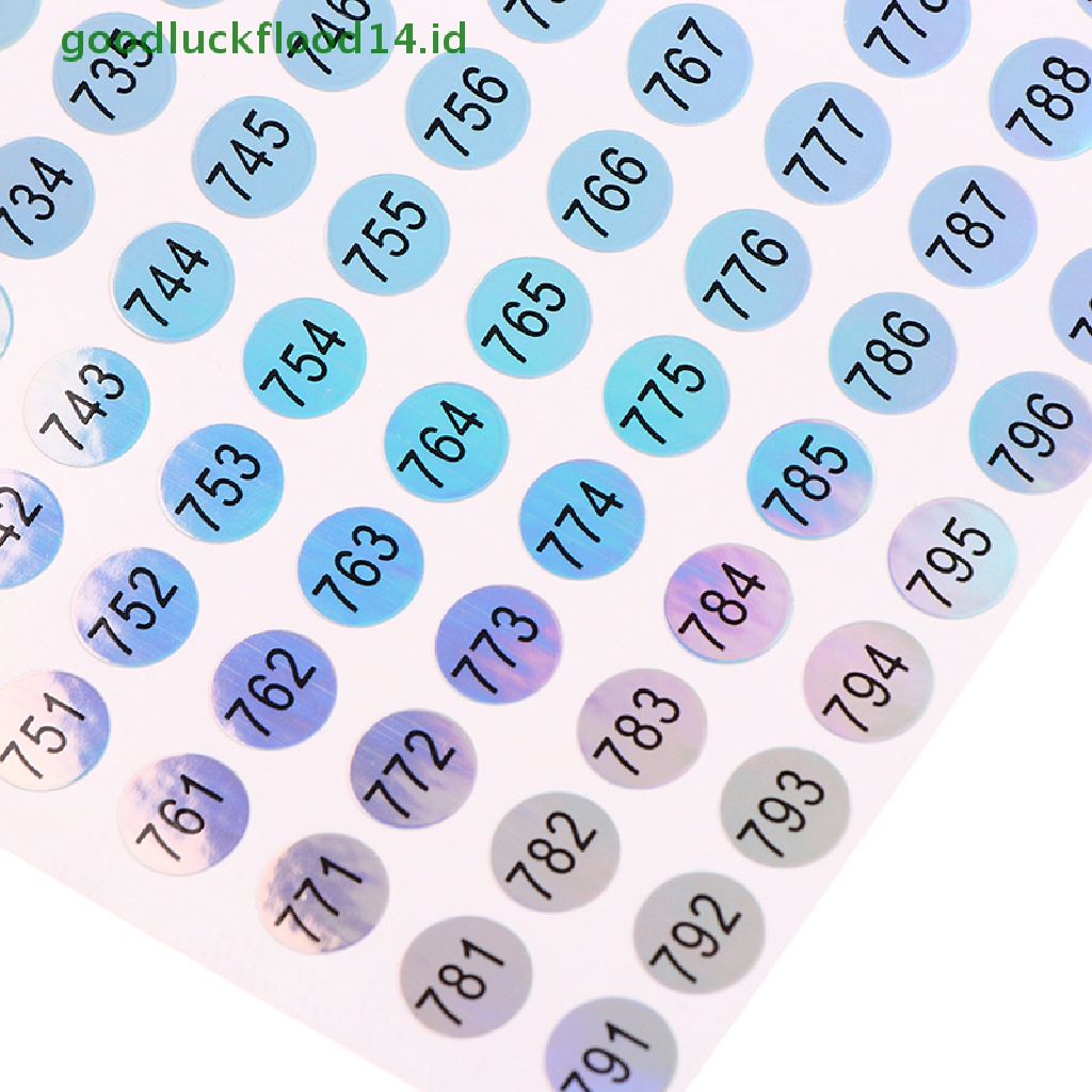 [GOOGFOUR] 1-1000 Stiker Angka Kuku Tahan Air Bulat Label Digital Self Adhesive Numbers [TOP]