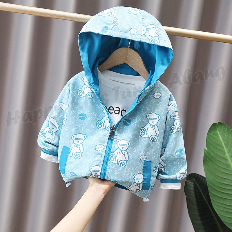 HOODIE  ANAK LAKI-LAKI IMPORT 0-5 TAHUN / OUTER ANAK MOTIF KARTUN BERUANG LUCU / JAKET ANAK TERMURAH