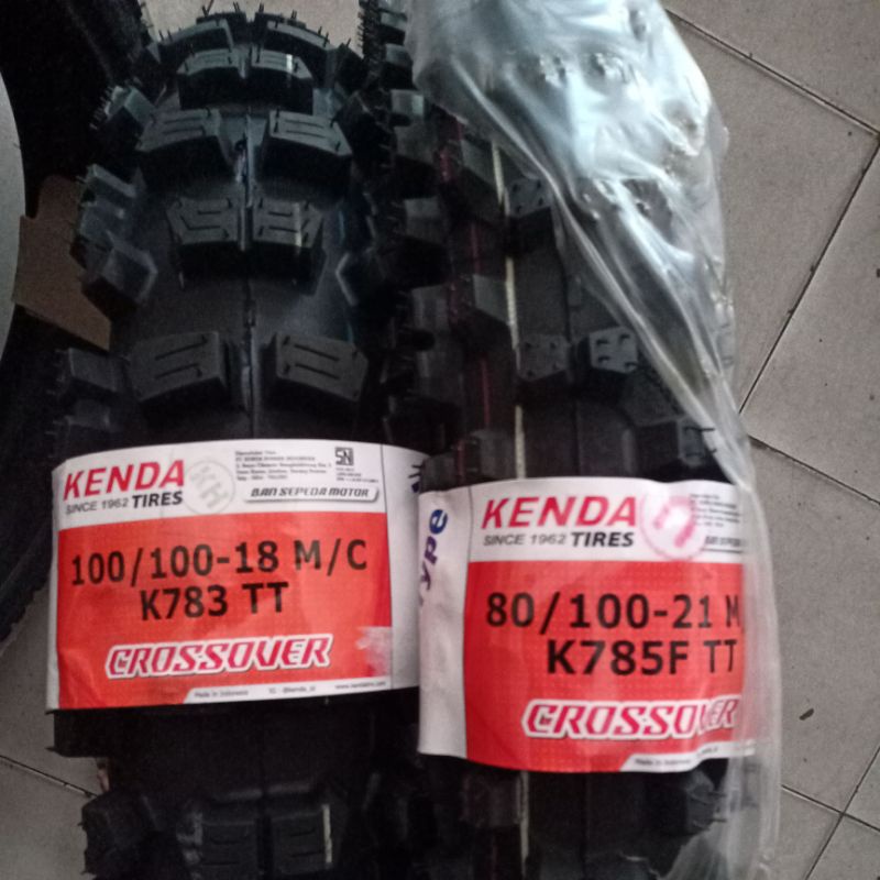 ban trail kenda ring 18/21 sepasang depan dan belakang ukuran 100-100/18 dan 80-100/21