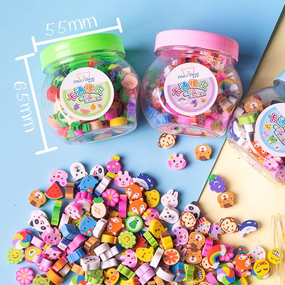 Preva 50pcs Eraser Novelty Smiley face Kartun Siswa Alat Tulis Belajar