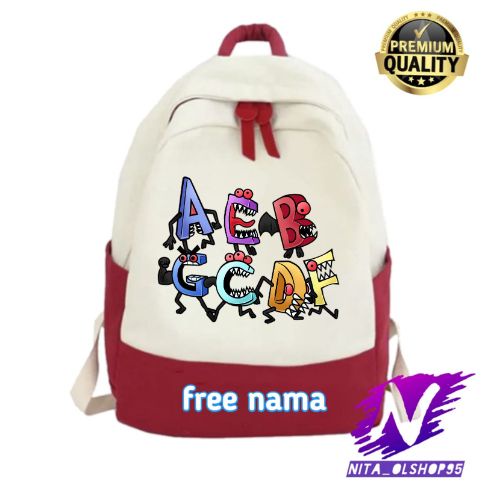 tas alphabet ransel sekolah anak dark deception