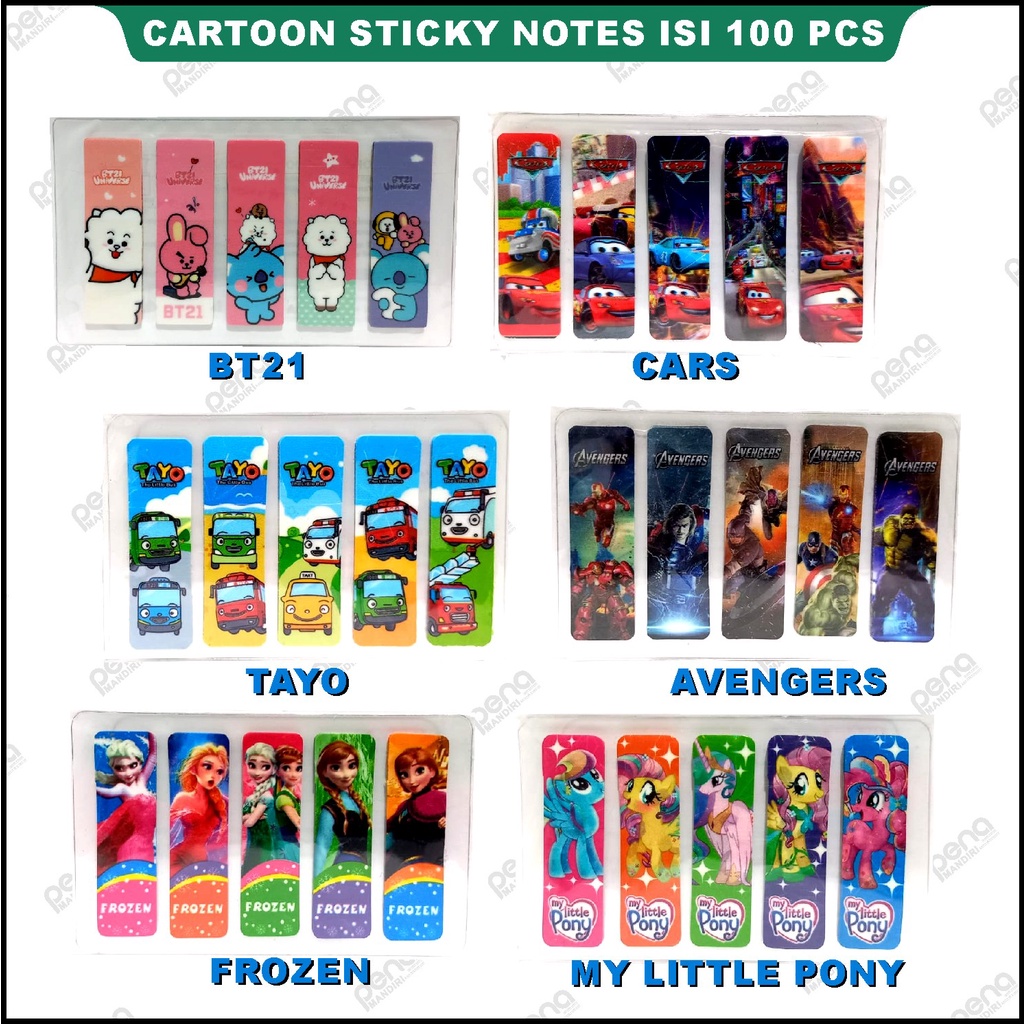 STICKY NOTE BTS / STIKCY NOTES BT21 / PEMBATAS BUKU BTS /PENANDA BUKU PLASTIK