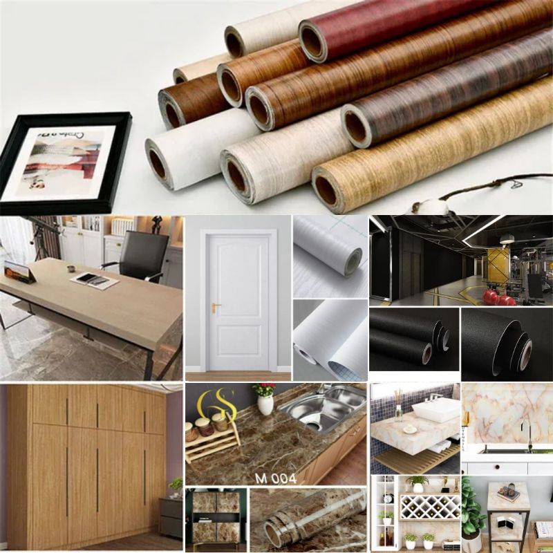 Stiker Motif Marmer Dan Kayu Anti Air Tahan panas