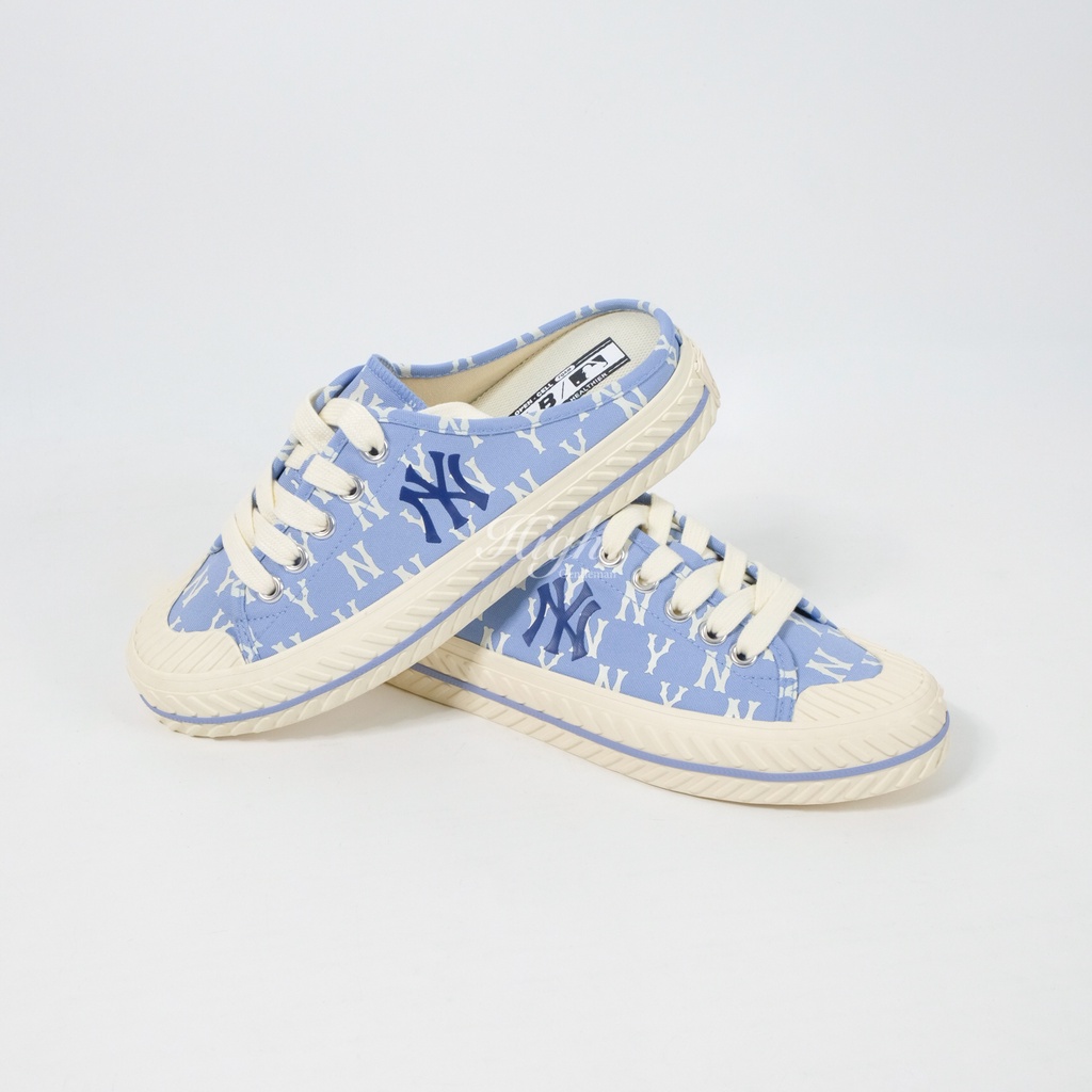MLB NY Yankees Playball Mules Monogram Blue 100% Authentic