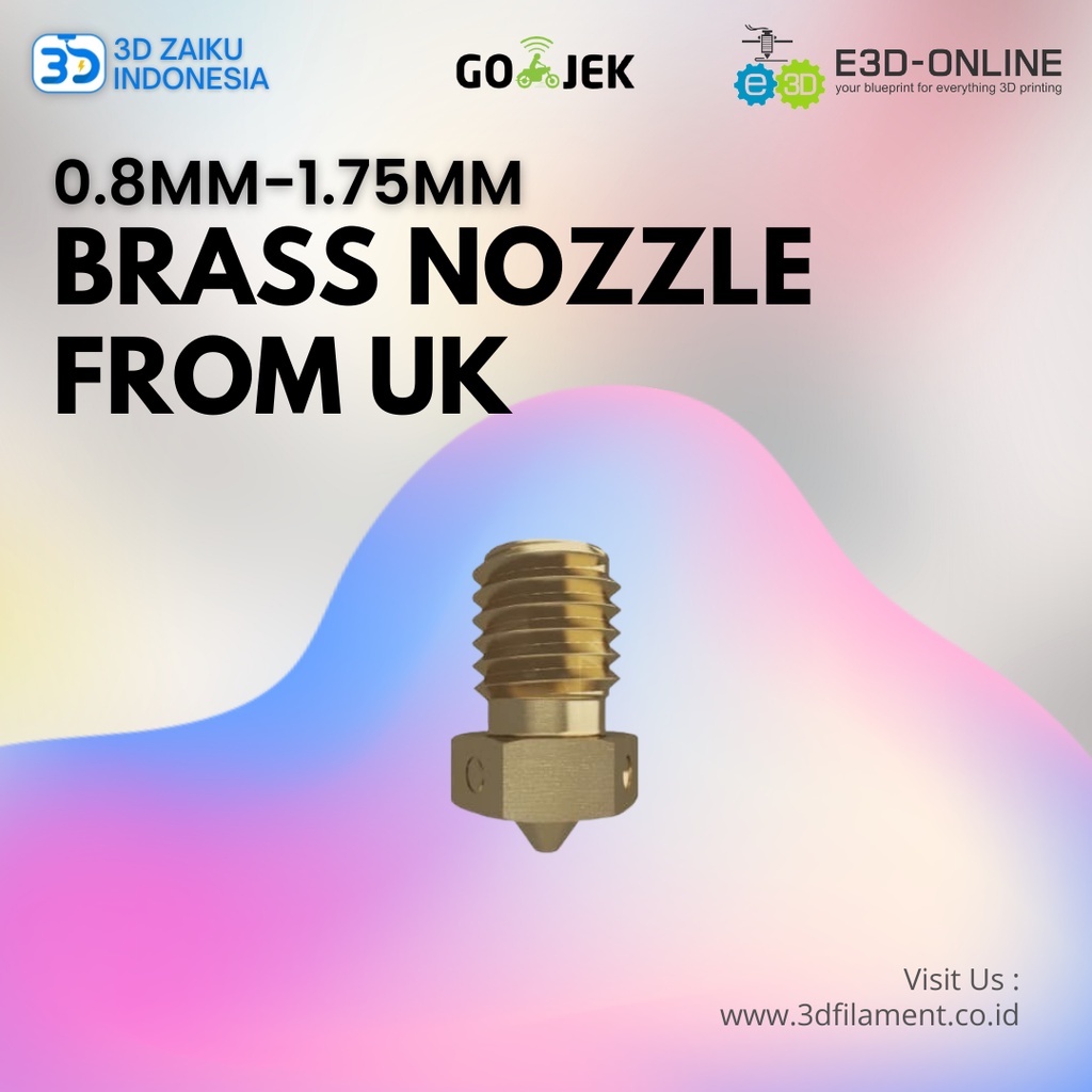 Original E3D V6 0.8 / 1.75 mm Brass Nozzle from UK