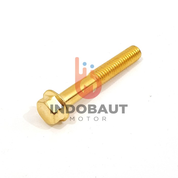 Flange Bolt Baut Blok Mesin 6x40 Kunci 8 Gold