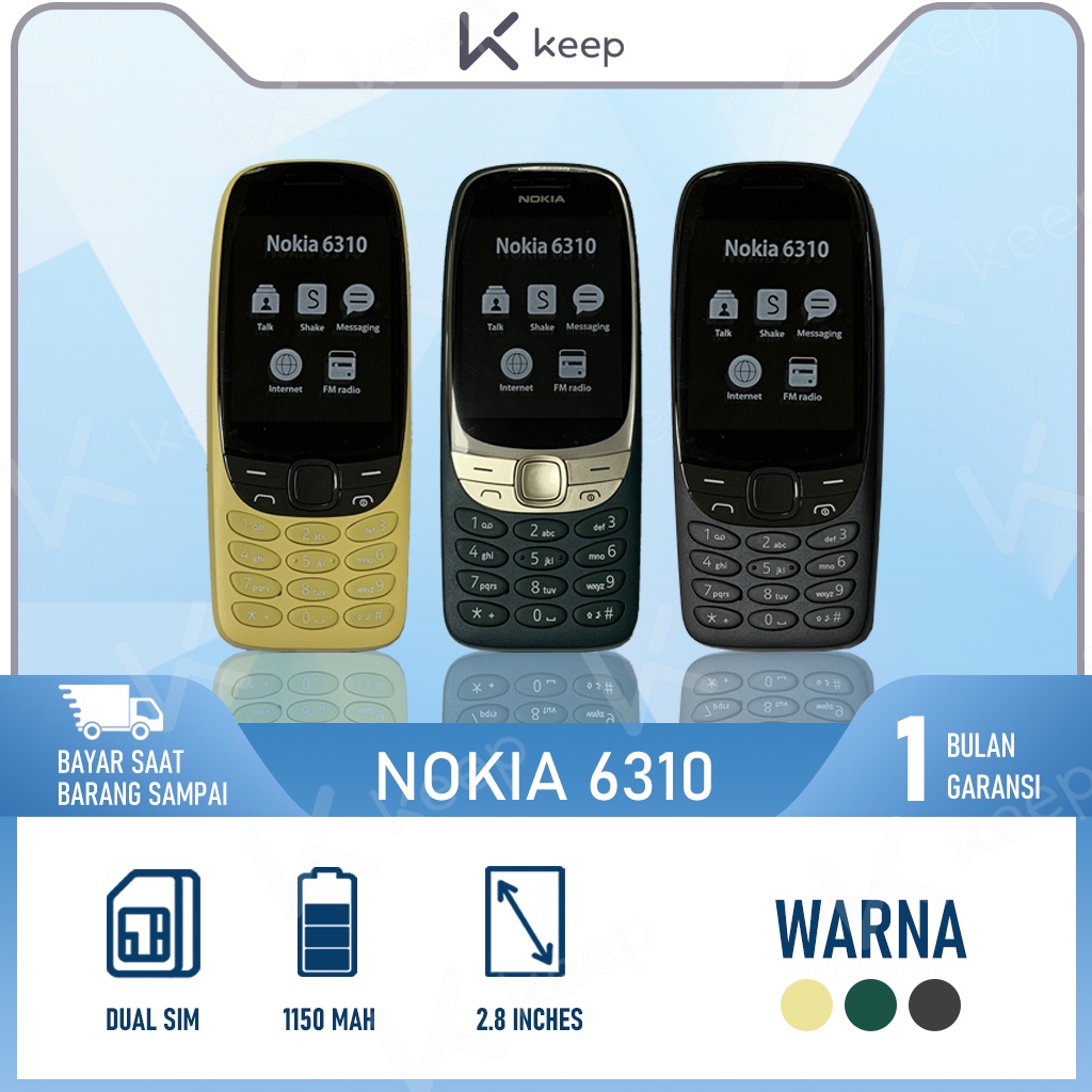 COD HP Nokia 6310 2021 DUAL SIM Bisa Bahasa Indonesia Garansi Toko