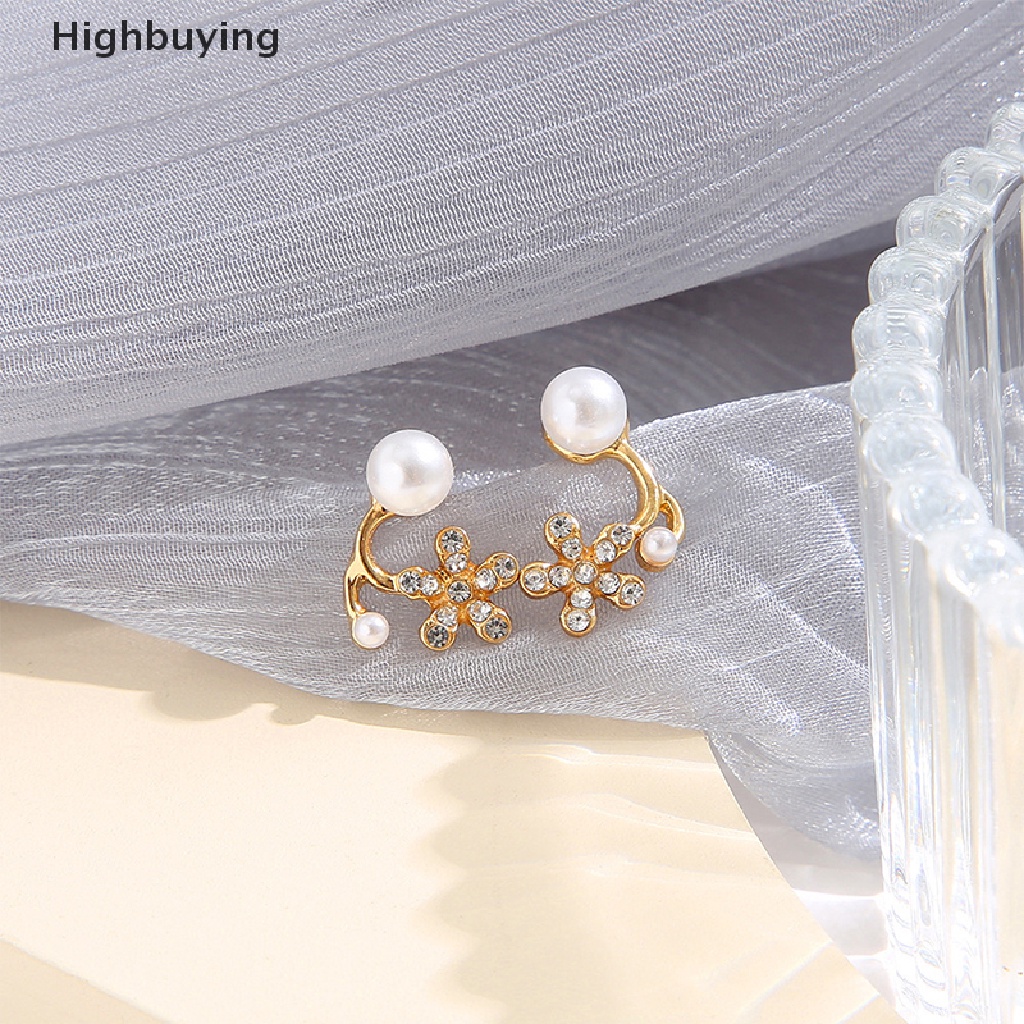 Hbid 1pasang Anting Tusuk Bunga Chic Untuk Wanita Giwang Mutiara Imitasi Fashion Gadis Anting Kecil Glory