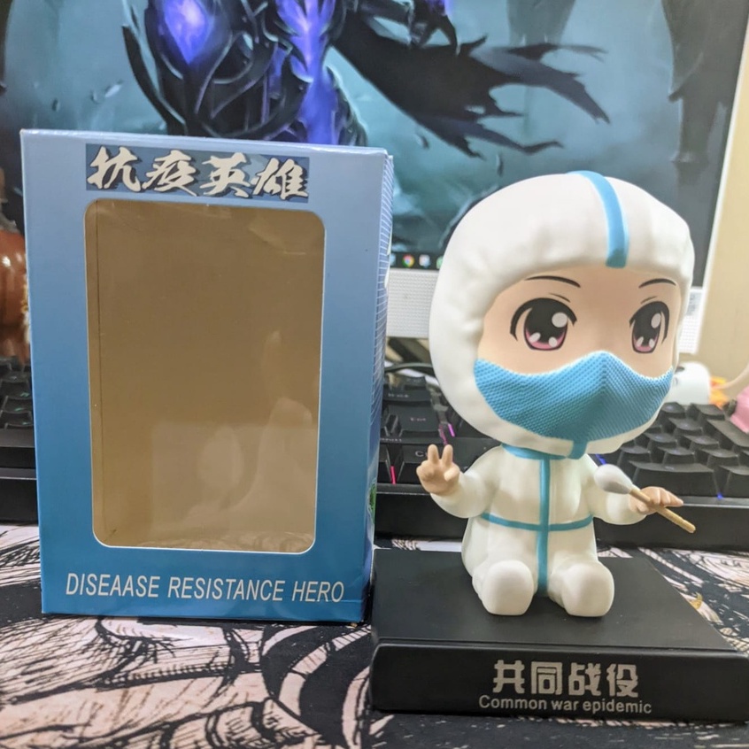 Pajangan Dashboard Mobil Bobble Head Kepala Diseaase Resistance Hero