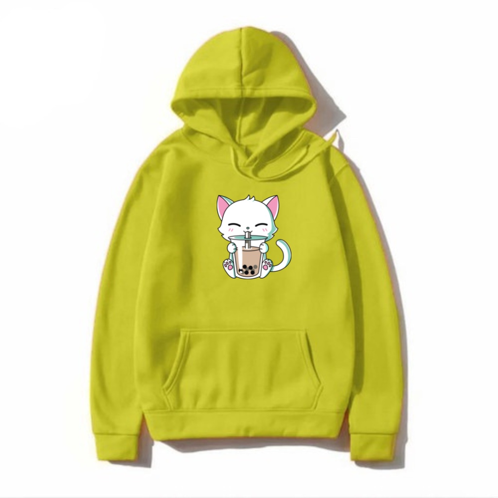 Sweater Hoodie Wanita BOBA CAT/ Bisa COD/ Kiky Terbaru!!!/ hoodie wanita