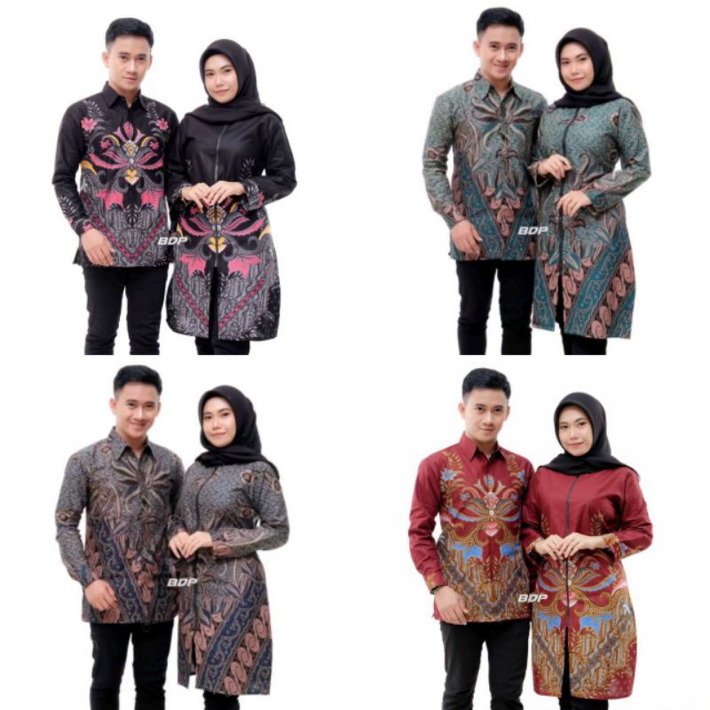 Jual Batik Couple Baju Batik Kopel Pasangan Batik Pria Wanita Seragam Kantor Guru Kerja Dll