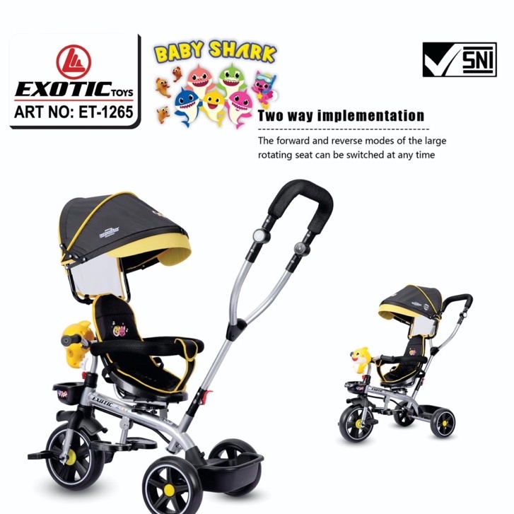 Sepeda balita roda tiga exotic ET 1265 2255 sepeda anak roda tiga baby shark we bare bears tricycle ET1265 ET2255 baby stroller dorongan anak bayi kereta dorong anak bayi ET1263 ET 1263 ET1267 ET 1267 ET1268 ET 1268 ET2251 ET 2251