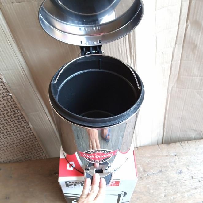 Tempat Sampah Injak Stainless/Tong Sampah Injak/Maspion Dustbin Pedal