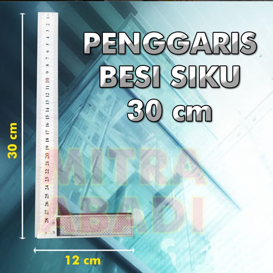 

Penggaris Besi Siku Meter 12" ( 12 INCH ) / Penggaris Besi Sudut 30 cm