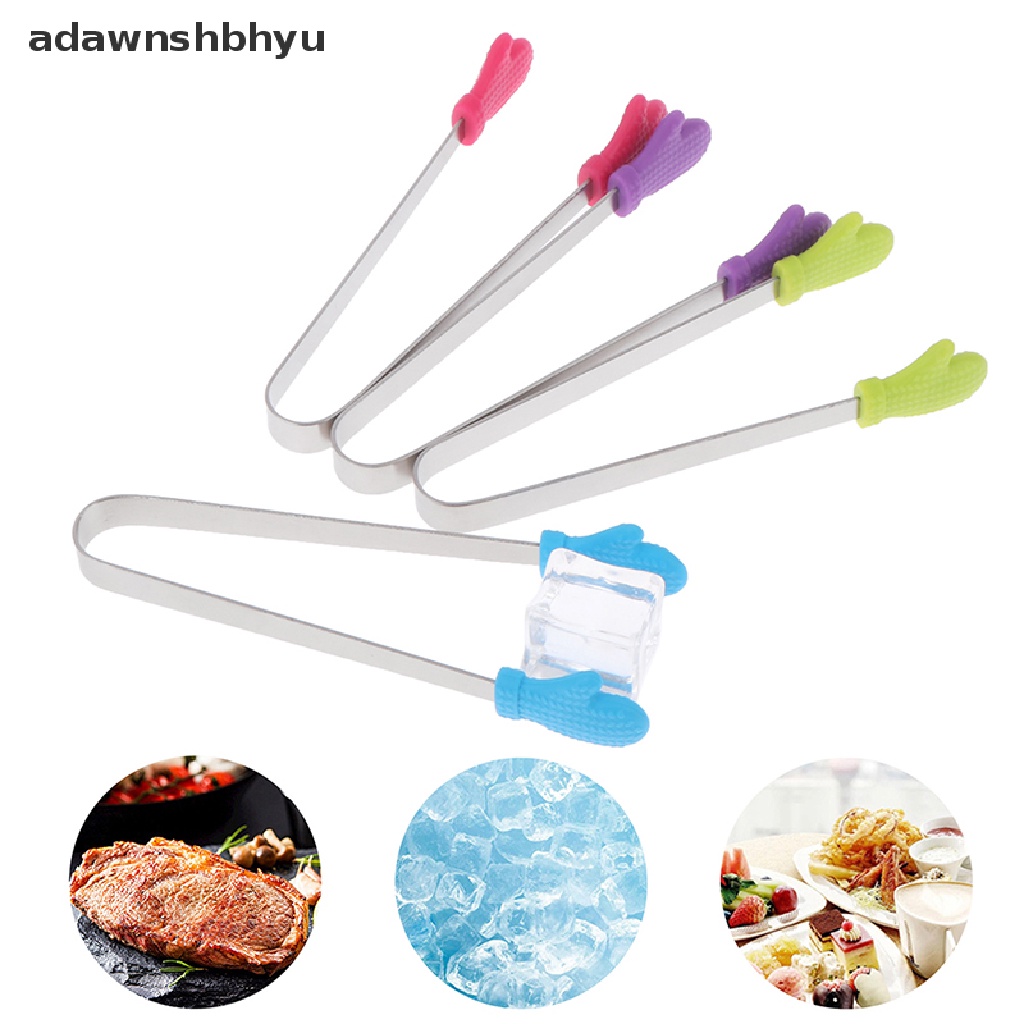 Adawnshbhyu Sarung Tangan Penjepit Makanan Silikon Berbentuk Stainless Steel Non-slip Ice Candy Food Clip ID