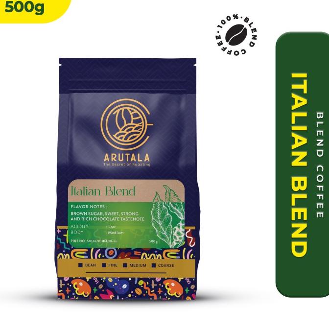 

[BISA COD] ARUTALA Kopi Italian Blend for Espresso Coffee 500 Gram