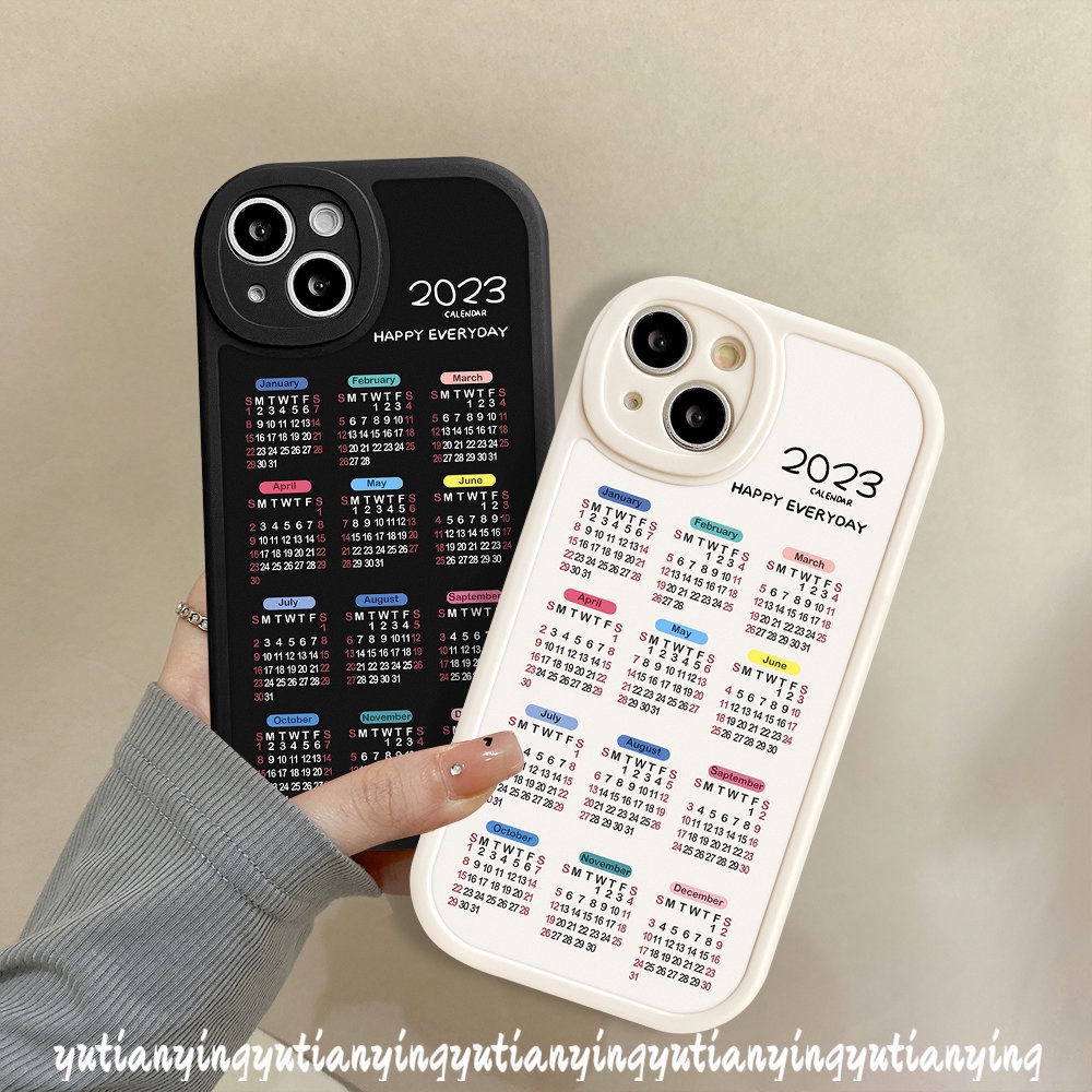 IPHONE Casing Couple Cocok Untuk Iphone11 12 13 Pro Max6 7 6S 8plus 14 Pro Max XR X XS Max XS 2023kalender Soft TPU Case Cover