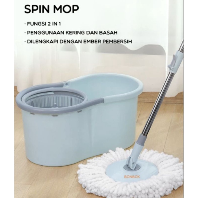Bonbox BCT815 Spin Mop Alat Pel Dengan Ember Berputar
