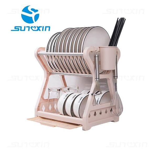 Sunxin - Rak Piring 2 Susun Plastik -2115/ Rak piring Dapur Baskom