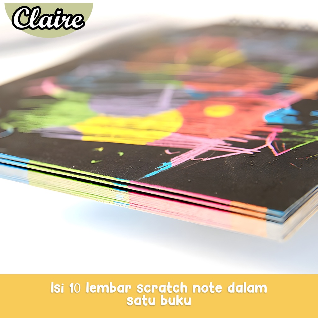 Scratch note /Buku Magic Warna Colourful /mainan Black Cardboard edukasi