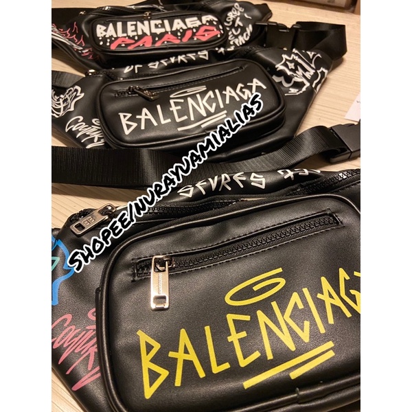 Tas Waistbag Balenciaga grafity Mirror Authentic import tas selempang pria wanita branded