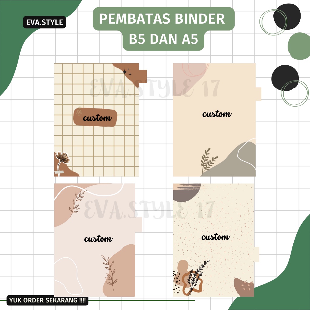 Jual PEMBATAS BINDER CUSTOM I BINDER A5 & B5 I PEMBATAS BINDER CUSTOM