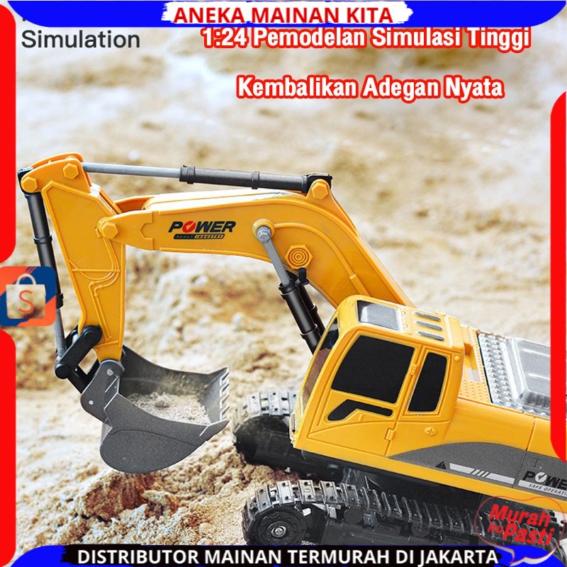 Mainan Anak RC Truck Beko Excavator 360 Degree Truck Konstruksi Remote Control